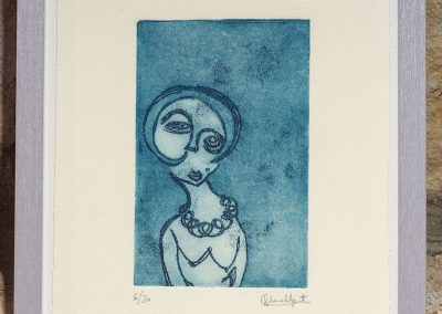 Andra urdina - Barniz blando + Aguatina