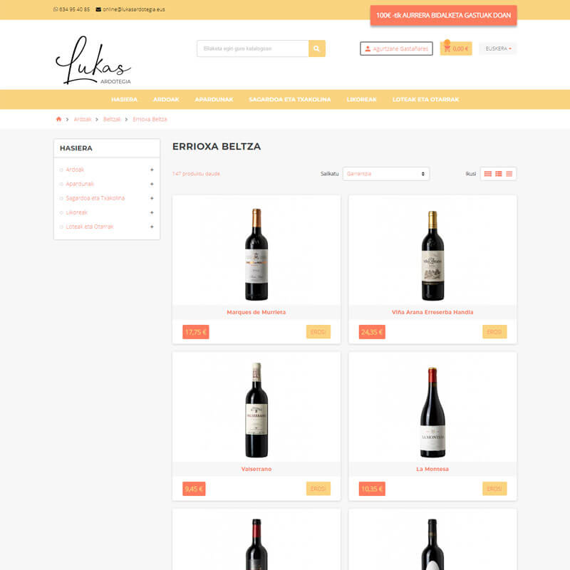 Lukas Ardotegia Zarautz  - Tienda Online Lukas Ardotegia Zarautz - Tienda Online